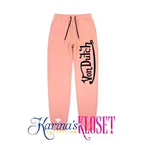 Von Dutch Dirty Pink & Black Logo Joggers 🎀 NWT 🎀 Authentic